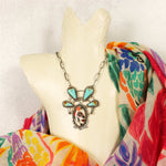 Day of the Dead Catrina Necklace with Number 8 Turquoise