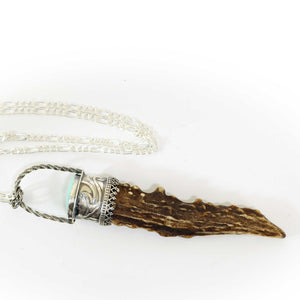 Genuine Antler Pendant with Sterling Silver Cap