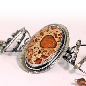 Morgan Hill Poppy Jasper in a Sterling Silver Eclectic Link Bracelet