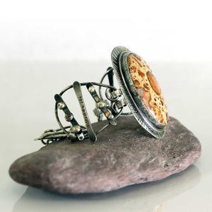 Morgan Hill Poppy Jasper in a Sterling Silver Eclectic Link Bracelet