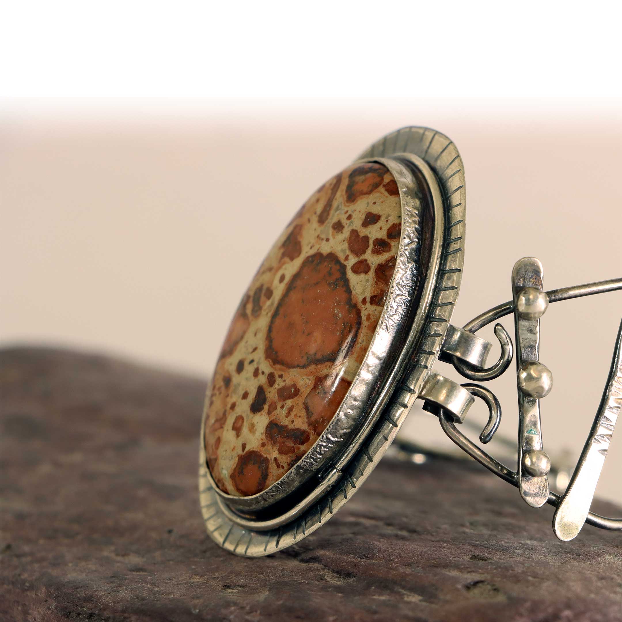 Morgan Hill Poppy Jasper in a Sterling Silver Eclectic Link Bracelet