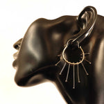 Sterling Silver Hoops with Copper Spikes