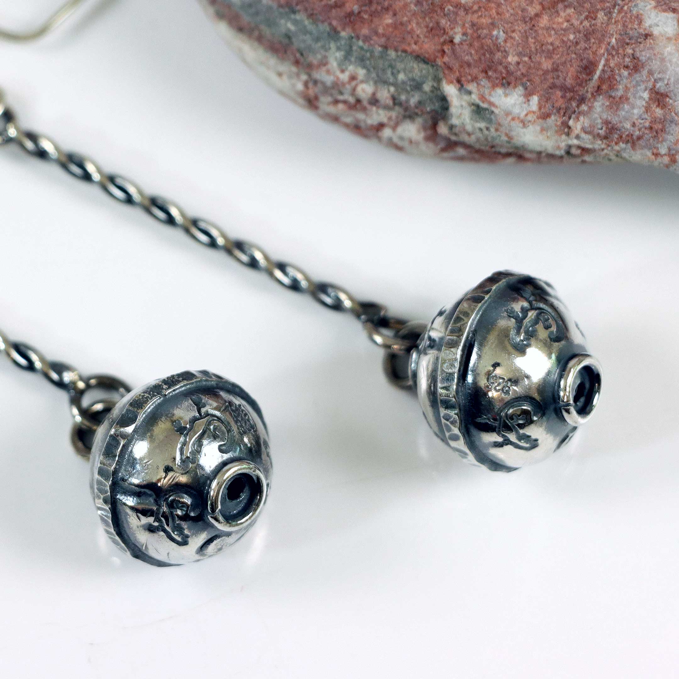 Handcrafted Sterling Silver Bead Earrings