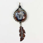 Earthtones Druzy Agate Pendant in Sterling Silver