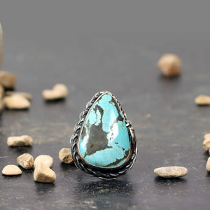 Turquoise and Sterling Silver Ring - Number 8 Mine