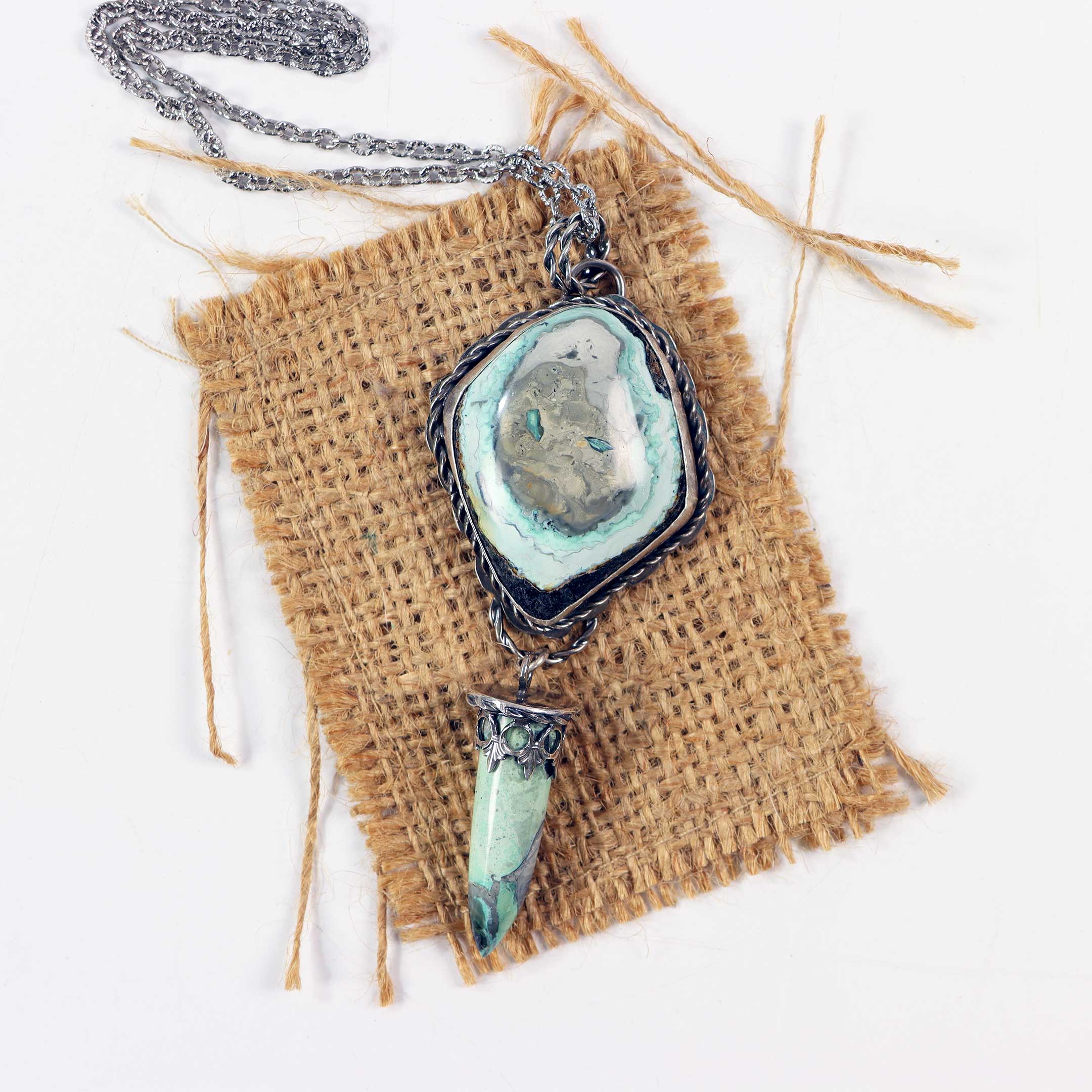 Turquoise / Variscite Double Pendant