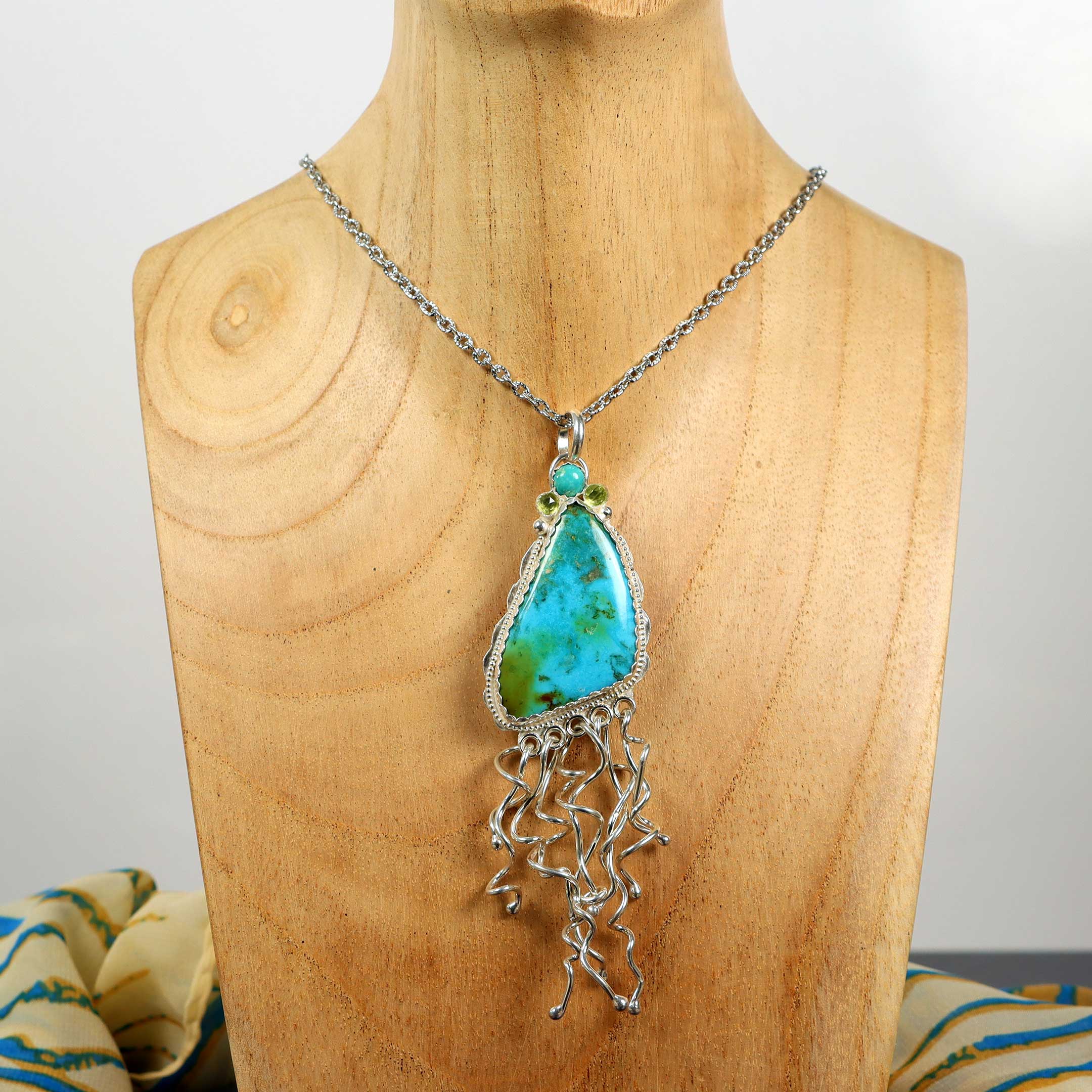 Turquoise Statement Pendant in Sterling Silver