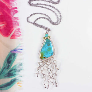 Turquoise Statement Pendant in Sterling Silver