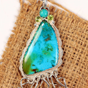 Turquoise Statement Pendant in Sterling Silver