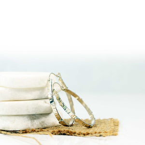 Textured Sterling Silver Hoop Earrings with ss dots