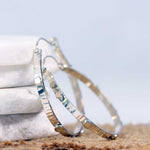 Textured Sterling Silver Hoop Earrings with ss dots