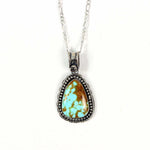 Number 8 Turquoise w/ Chocolate Matrix Pendant in Sterling Silver