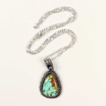 Number 8 Turquoise w/ Chocolate Matrix Pendant in Sterling Silver