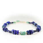 Lapis Lazuli & Ancient Roman Glass Shard Necklace in Blue and Green