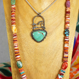 Colorful Spiny Oyster & Turquoise Necklace