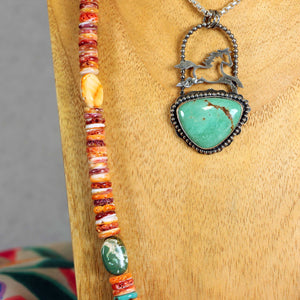 Colorful Spiny Oyster & Turquoise Necklace