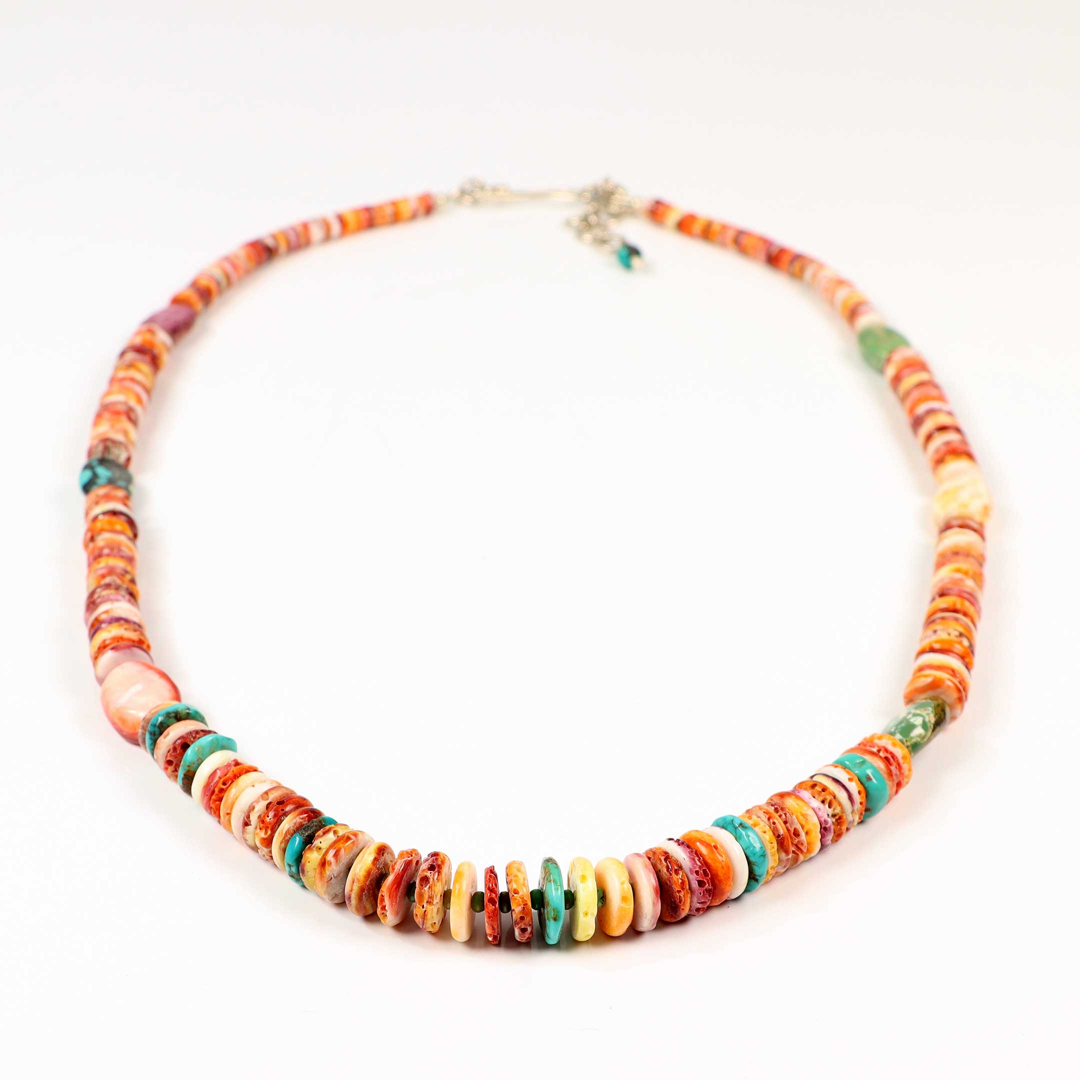 Colorful Spiny Oyster & Turquoise Necklace