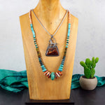 Graduated Turquoise & Spiny Oyster Necklace