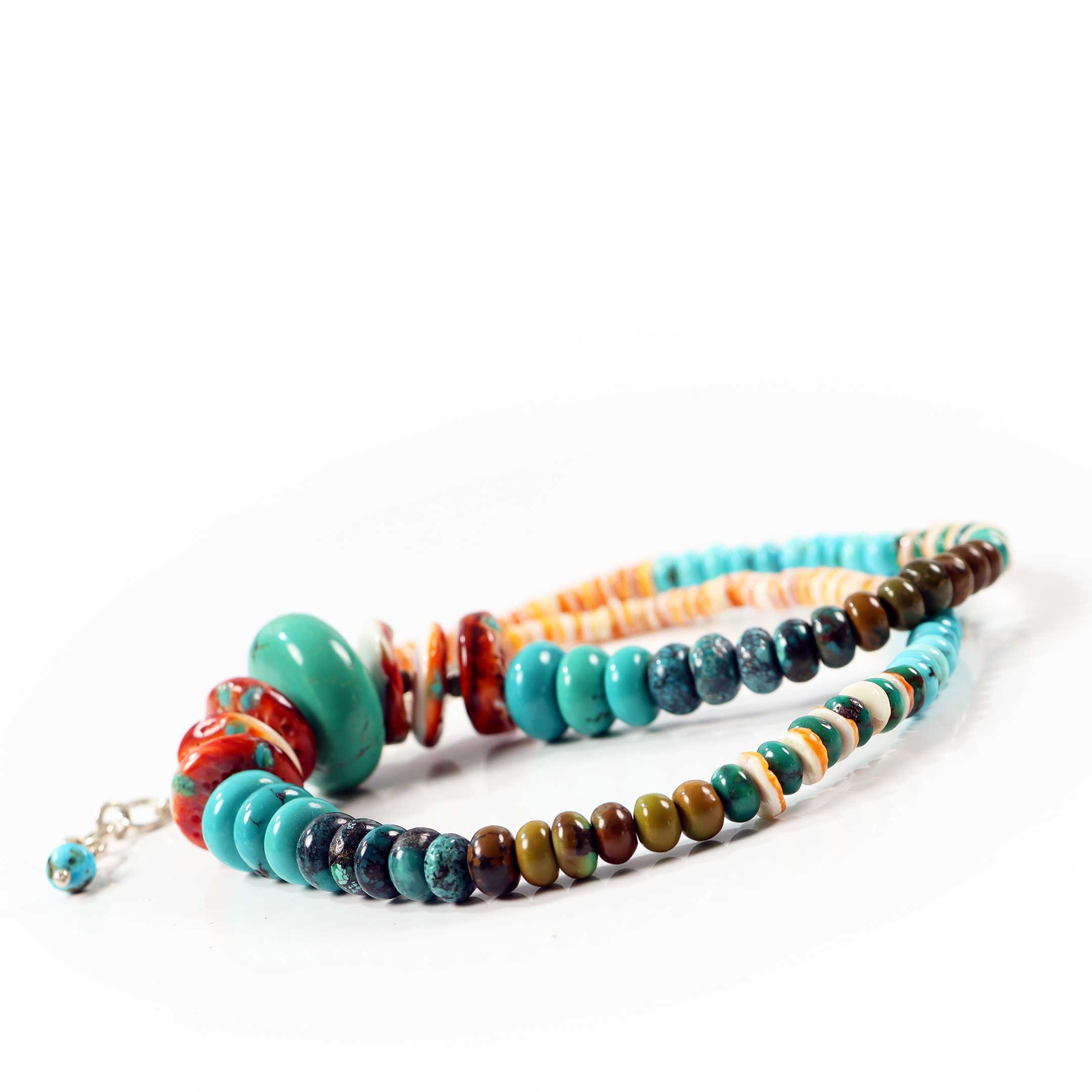 Graduated Turquoise & Spiny Oyster Necklace