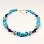 Sleeping Beauty Turquoise, Lapis Lazuli & Lampwork Necklace