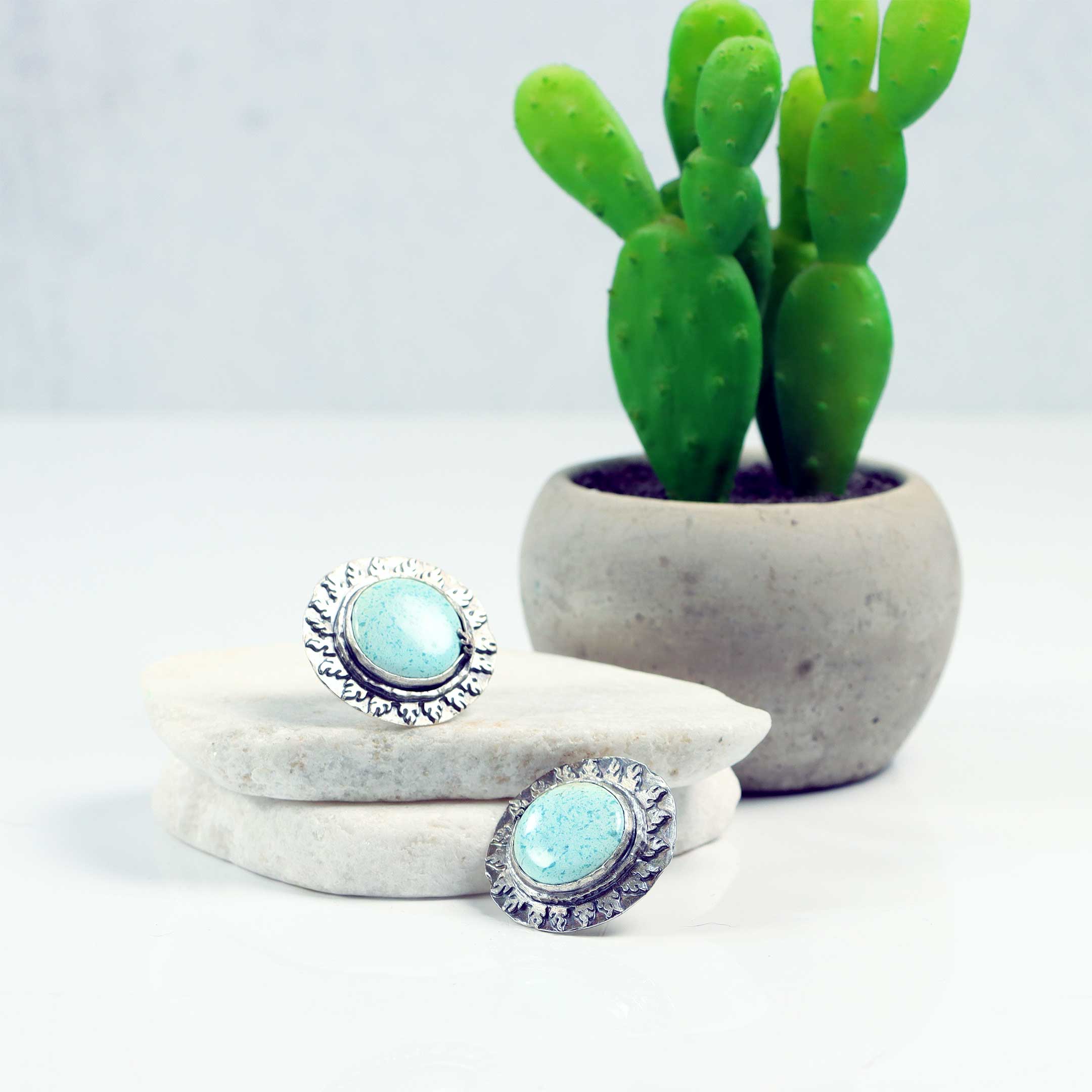 Golden Hills Turquoise Stud Earrings