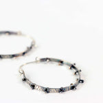 Sterling Silver Hoop Earrings with Sterling Inserts