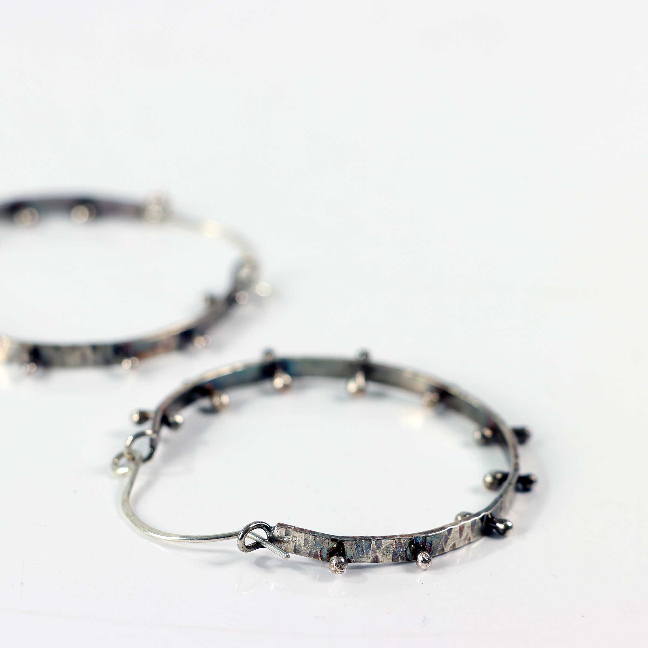 Sterling Silver Hoop Earrings with Sterling Inserts