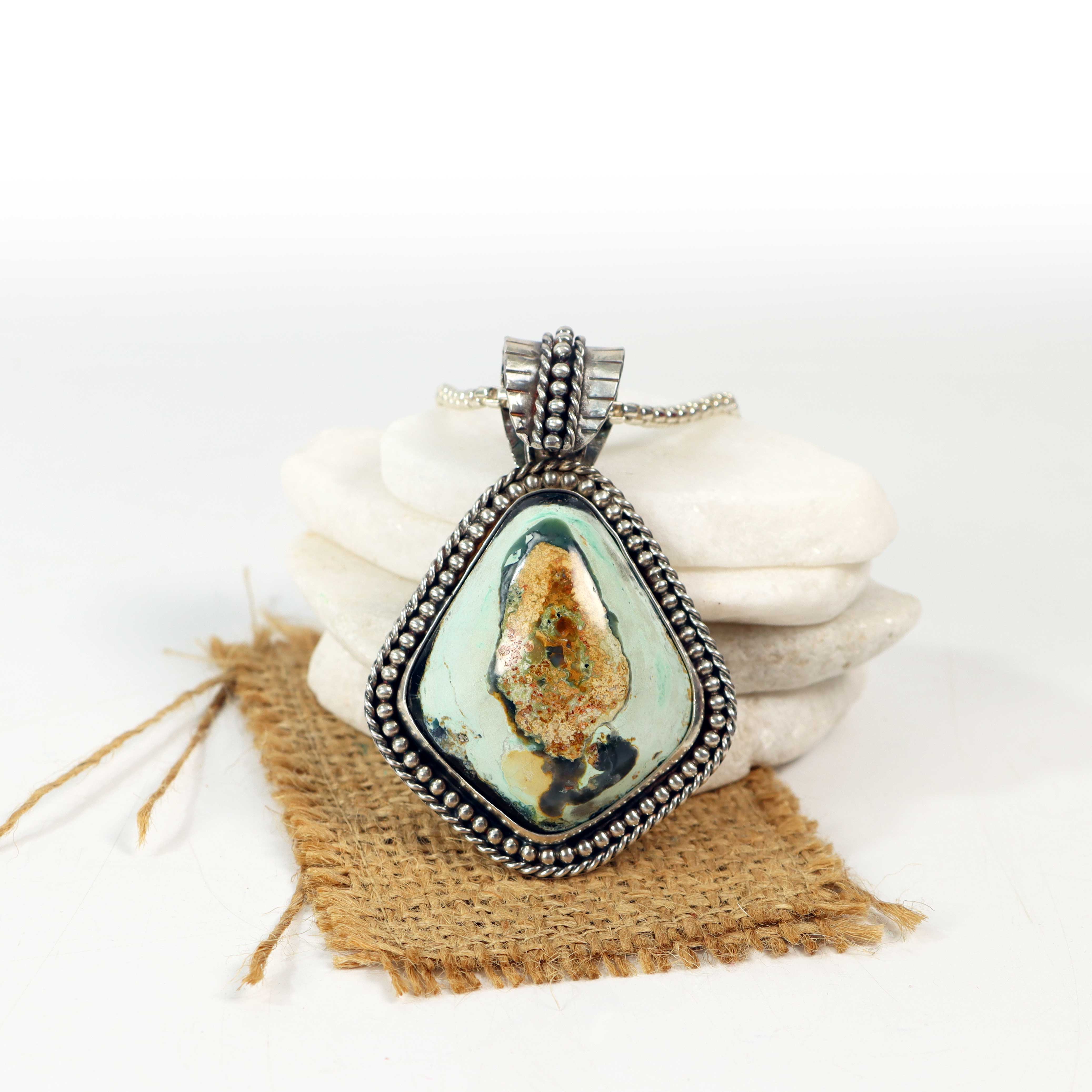 Stunning Turquoise / Variscite Pendant in Sterling Silver