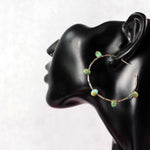 Sterling Silver Hoop Earrings with Turquoise