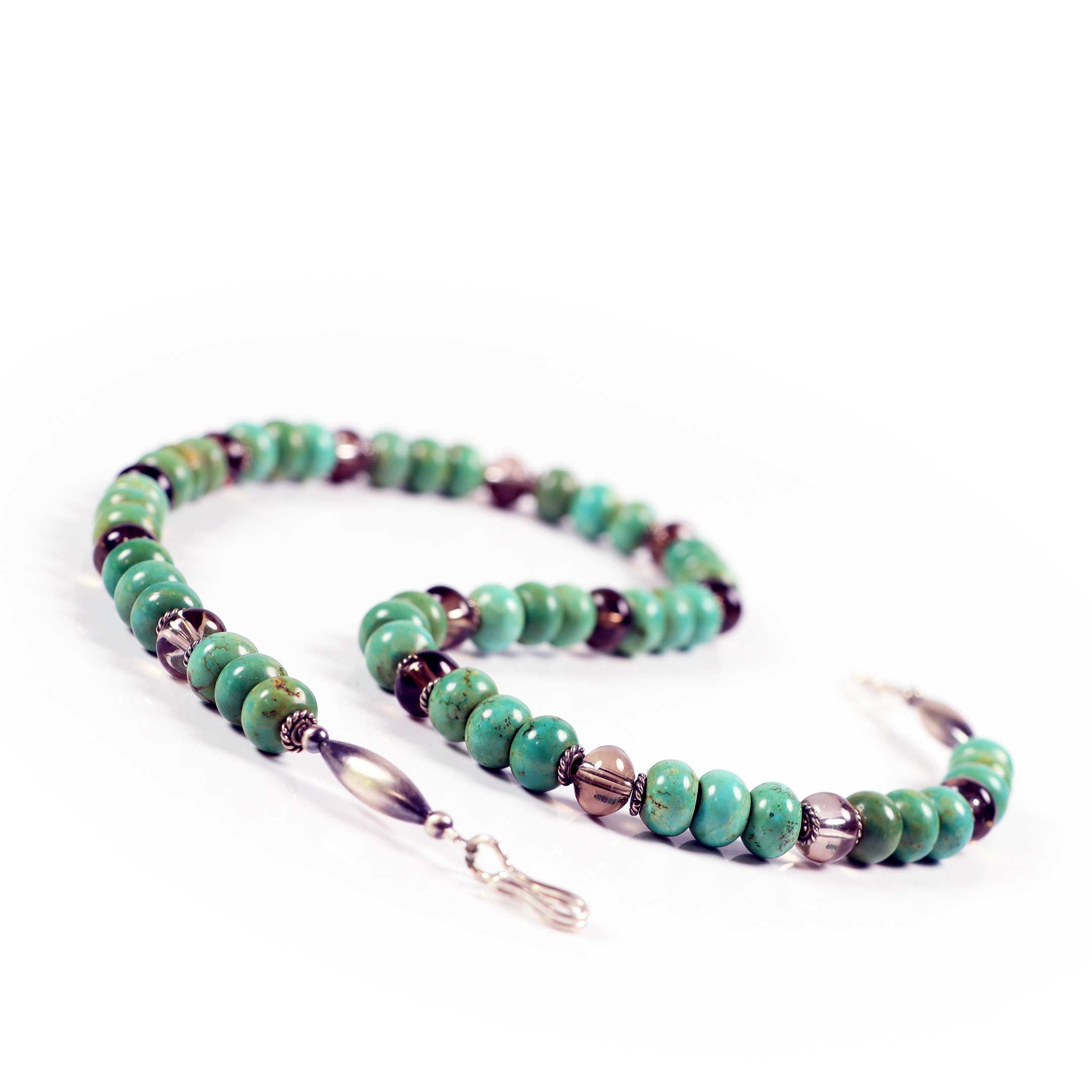 Green Turquoise & Smoky Quartz Necklace