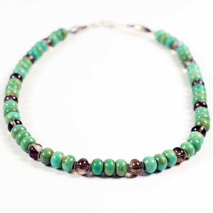 Green Turquoise & Smoky Quartz Necklace