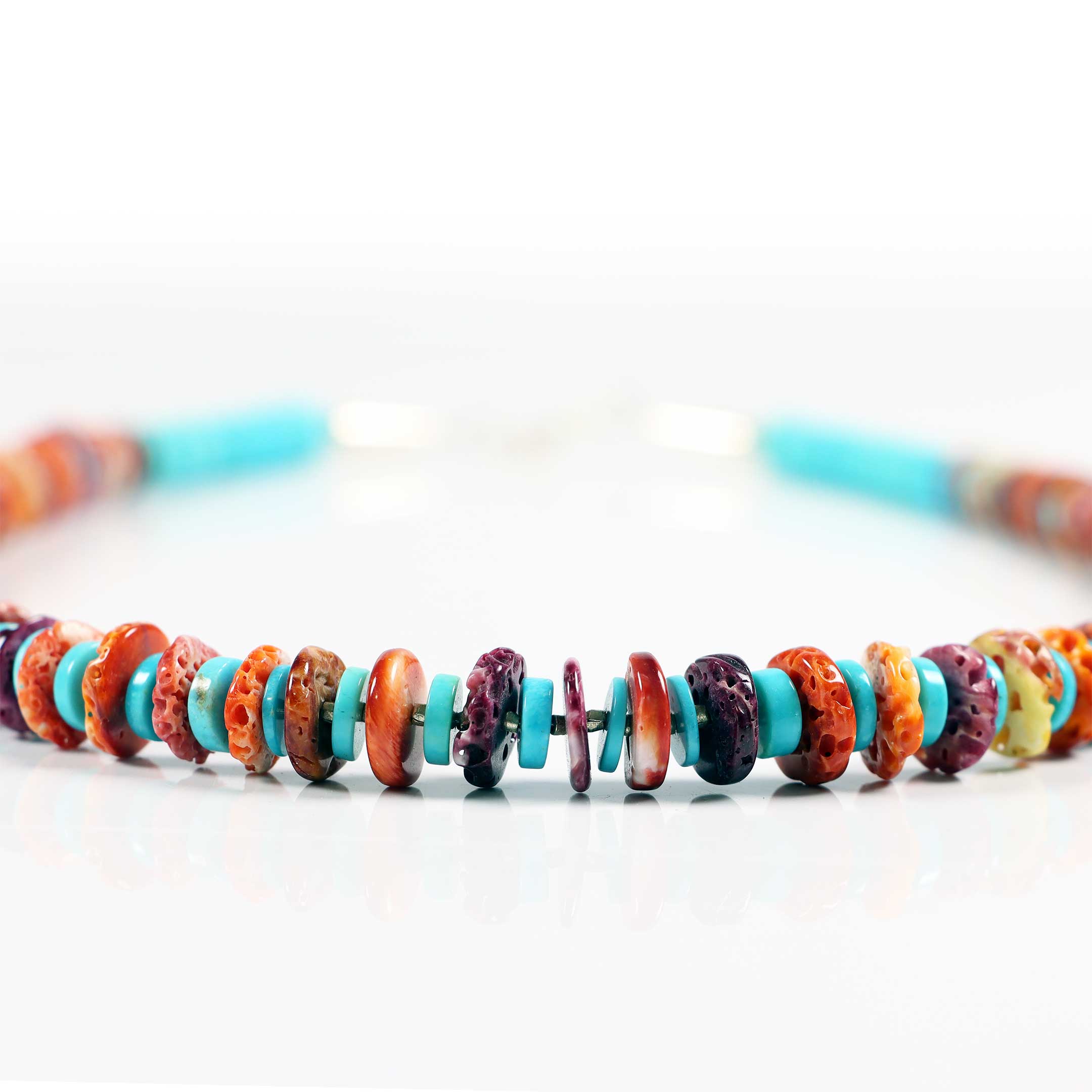 Multi-Color Turquoise & Spiny Oyster Necklace