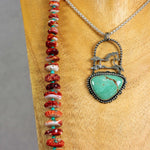 Rustic Spiny Oyster & Turquoise Necklace