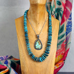 Striking Blue Turquoise Beaded Necklace