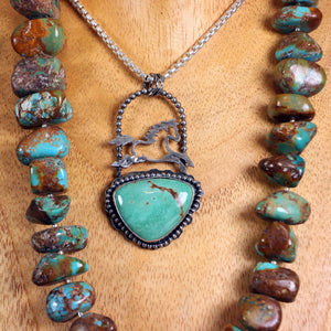 Green Turquoise Nugget Necklace