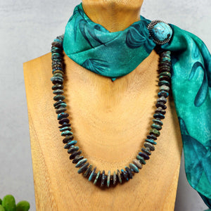 Turquoise Beaded Necklace with Clear Quartz