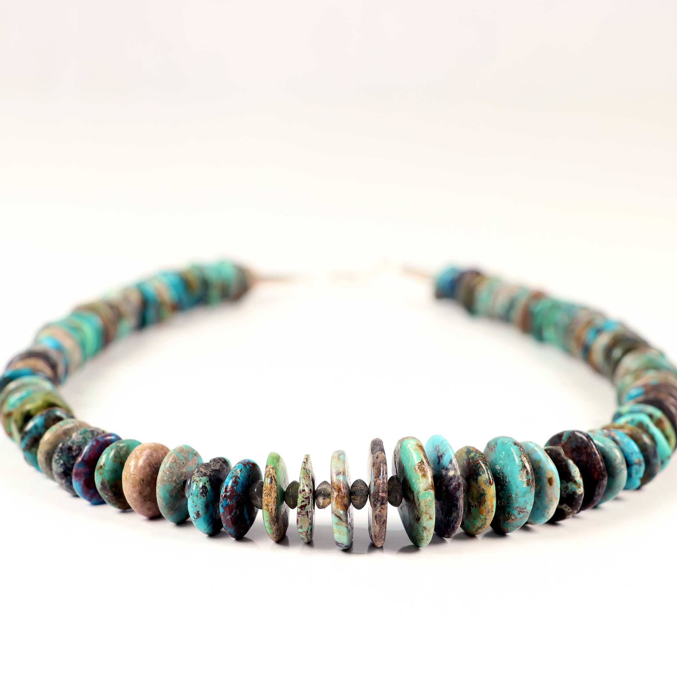 Turquoise Beaded Necklace with Clear Quartz