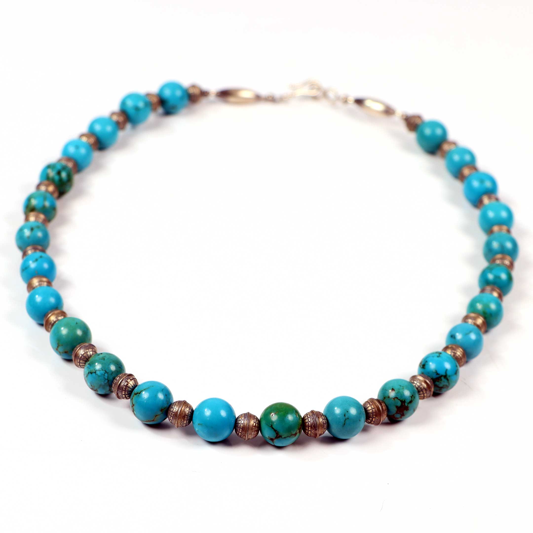 Sterling Silver with Turquoise Beaded Necklace