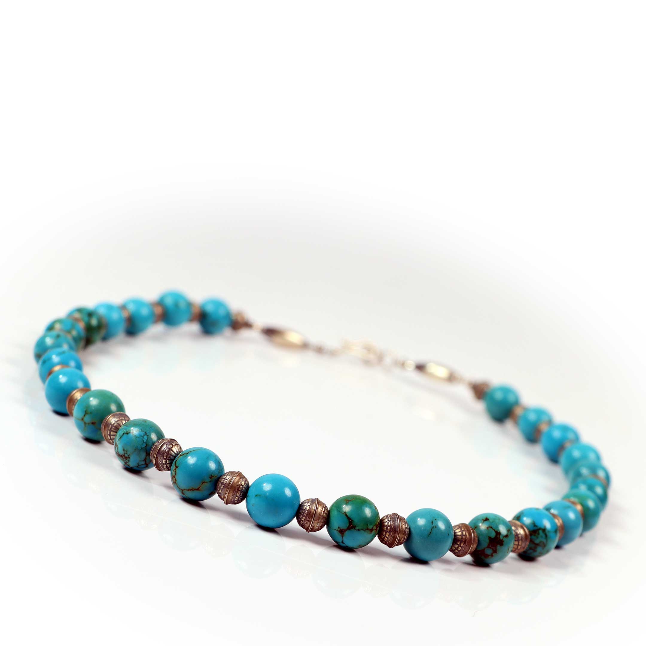 Sterling Silver with Turquoise Beaded Necklace