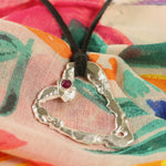 Sterling Silver Abstract Heart Necklace