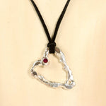 Sterling Silver Abstract Heart Necklace
