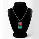 Prickly Pear Cactus Pendant w/Turquoise & Rosarita