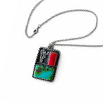 Prickly Pear Cactus Pendant w/Turquoise & Rosarita