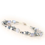Triple Strand Blue Quartz Necklace with Sterling Silver
