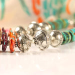 Statement Turquoise & Spiny Oyster Necklace with Multi-color Naja