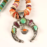 Statement Turquoise & Spiny Oyster Necklace with Multi-color Naja