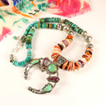 Statement Turquoise & Spiny Oyster Necklace with Multi-color Naja