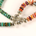 Statement Turquoise & Spiny Oyster Necklace with Multi-color Naja