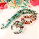 Statement Turquoise & Spiny Oyster Necklace with Multi-color Naja