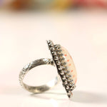 Handpainted Porcelain 'Eye' - Sterling Silver Ring